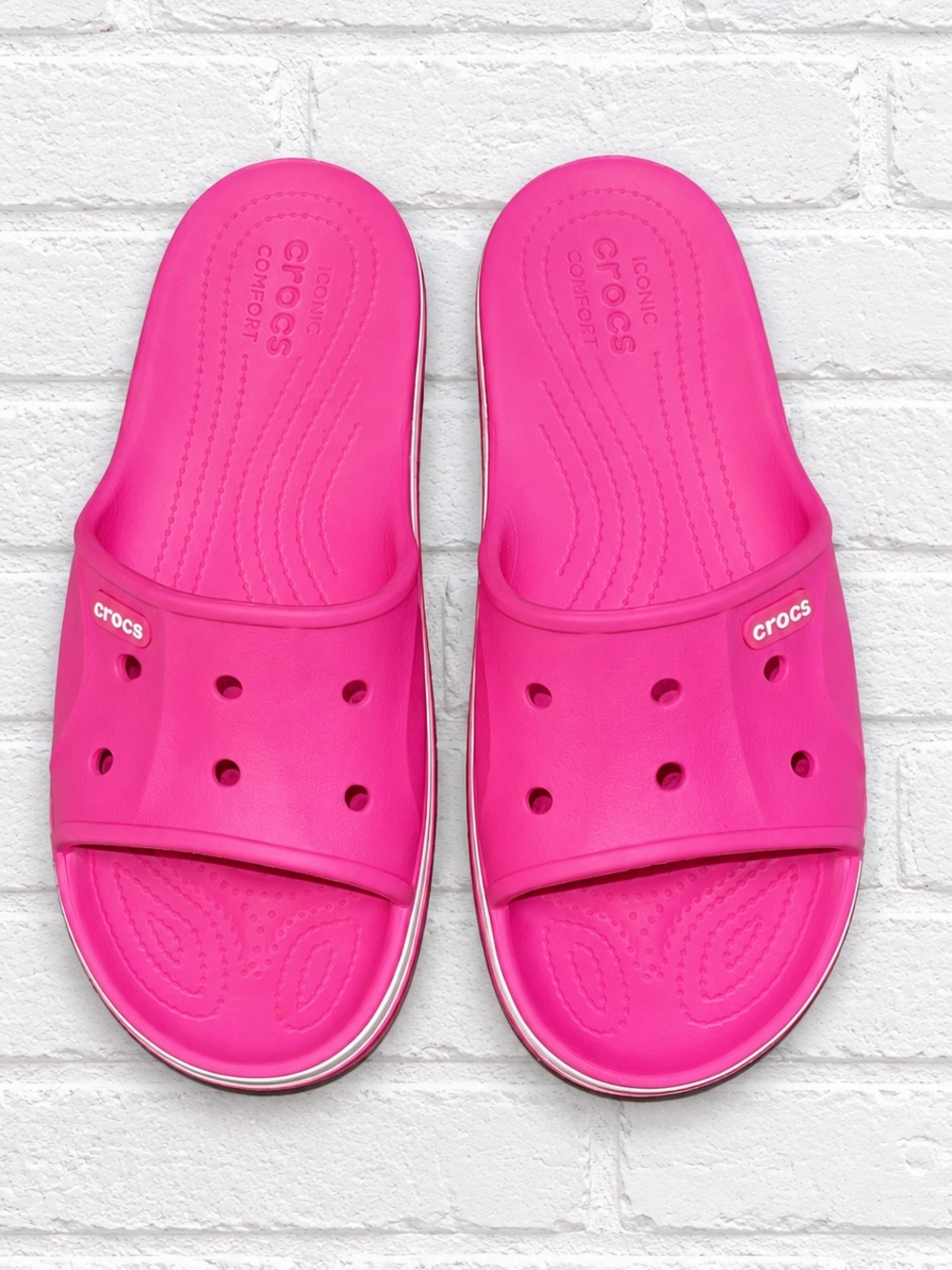 CROCS Women's Bright Pink Slide Mules